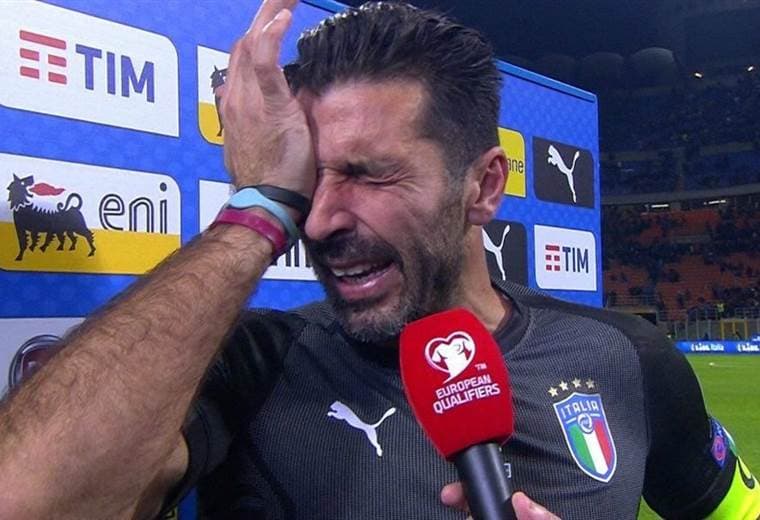 Gianluigi Buffon explotó en lágrimas tras la eliminación de Italia del Mundial de Rusia 2018. 