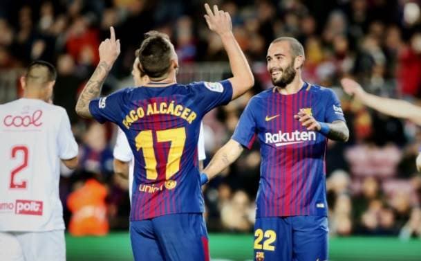 Paco Alcácer abrió el marcador para el conjunto catalán. 