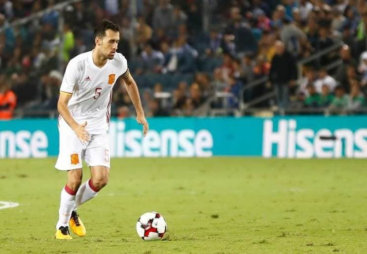 Sergio Busquets, volante de la Selección de España.