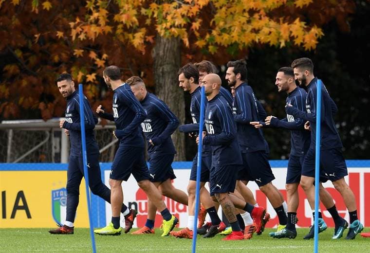 Entrenamiento de la selección de Italia.|FIGC en Facebook