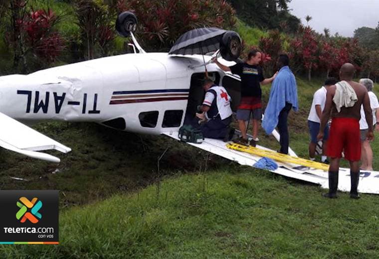 Cuatro pasajeros de avioneta accidentada en Pavones de Golfito están estables