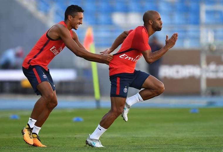 Lucas Moura, delantero brasileño del PSG. 