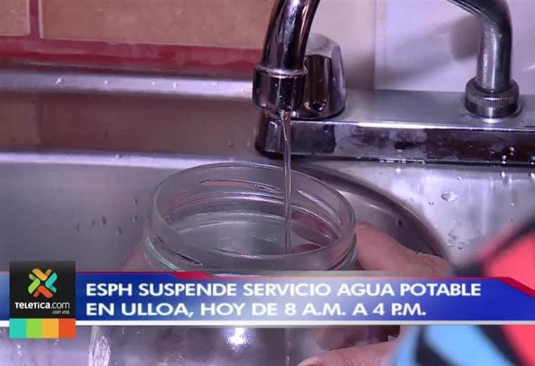Vecinos de Ulloa de Heredia no tendrán agua potable este miércoles