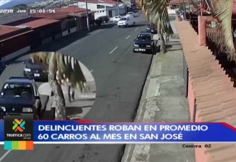 Delincuentes roban en promedio 60 carros al mes en San José