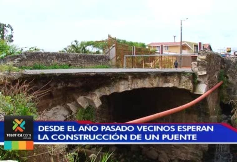 En Oreamuno de Cartago tienen un año esperando la construcción de un puente nuevo