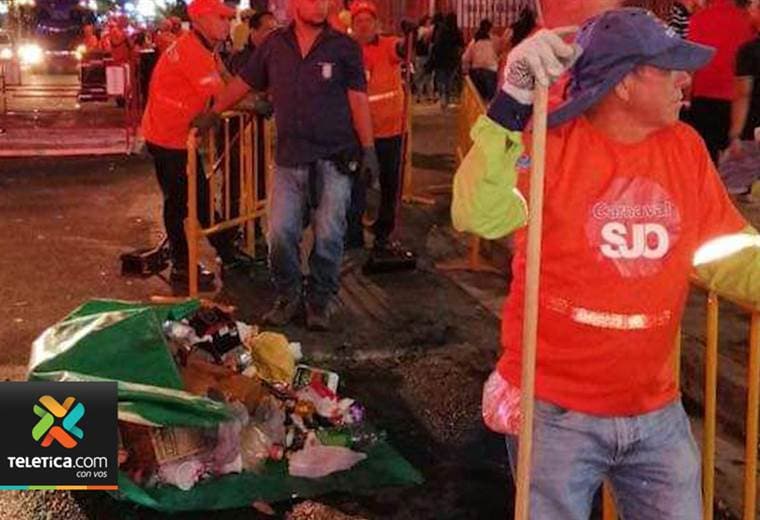 Durante el Tope y el Carnaval la Municipalidad de San José recogió 10 toneladas de basura