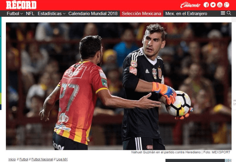 Portada del diario Récord