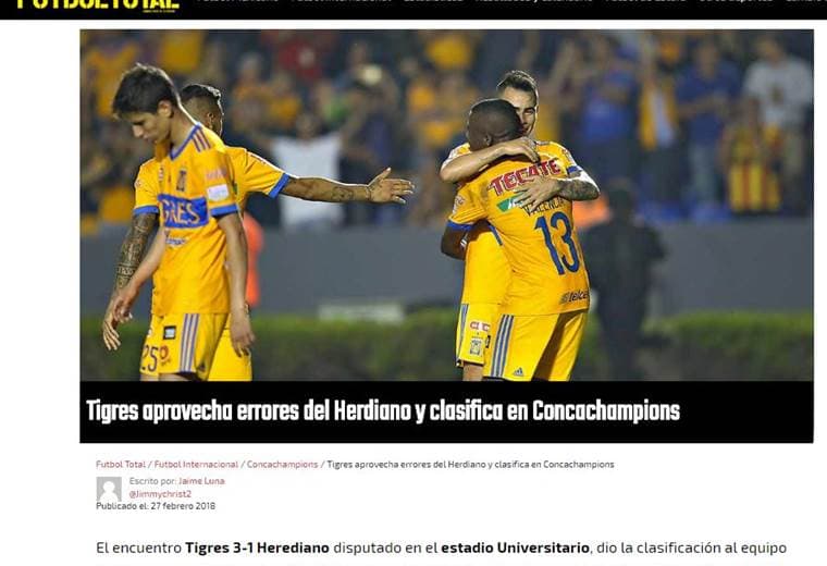Prensa mexicana habla sobre el Herediano.