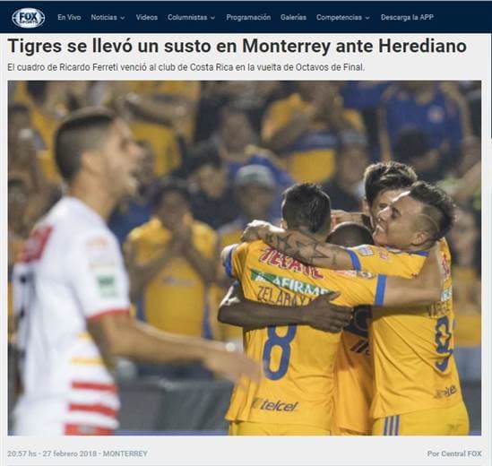 Prensa mexicana habla sobre el Herediano.