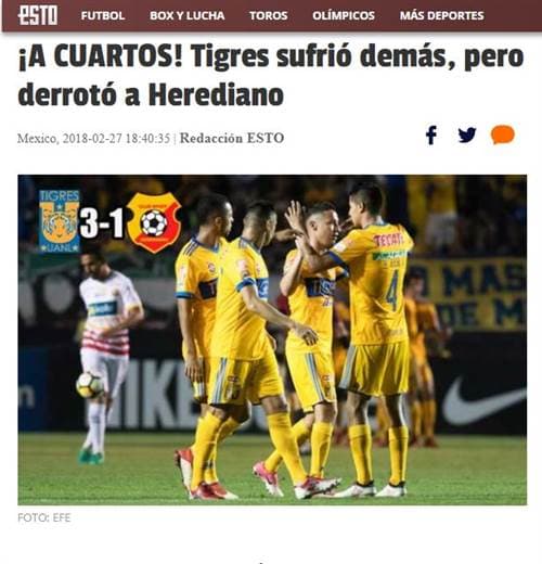 Prensa mexicana habla sobre el Herediano.