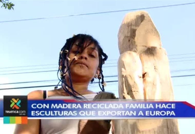 Familia hace esculturas con madera reciclada que se exportan a Europa