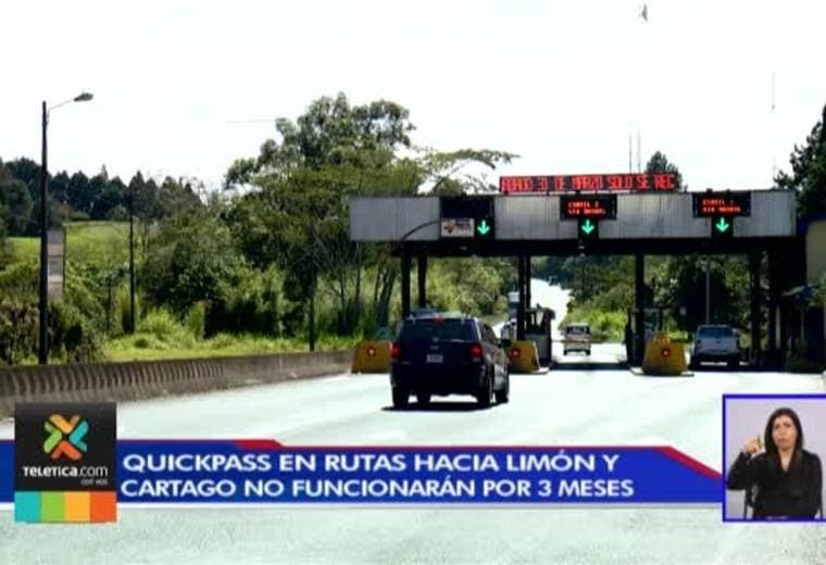 Dispositivos Quickpass en rutas hacia Limón y Cartago no funcionarán por tres meses