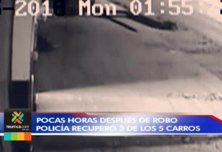 OIJ recuperó tres de los cinco carros robados esta madrugada en Moravia; hay cinco detenidos
