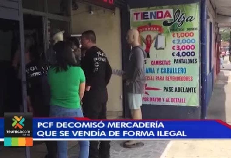 Policía Fiscal decomisó mercadería que se vendía de forma ilegal en Santa Bárbara de Heredia