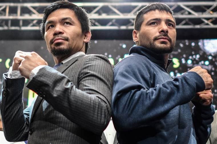 Manny Pacquiao y Lucas Matthysse. AFP