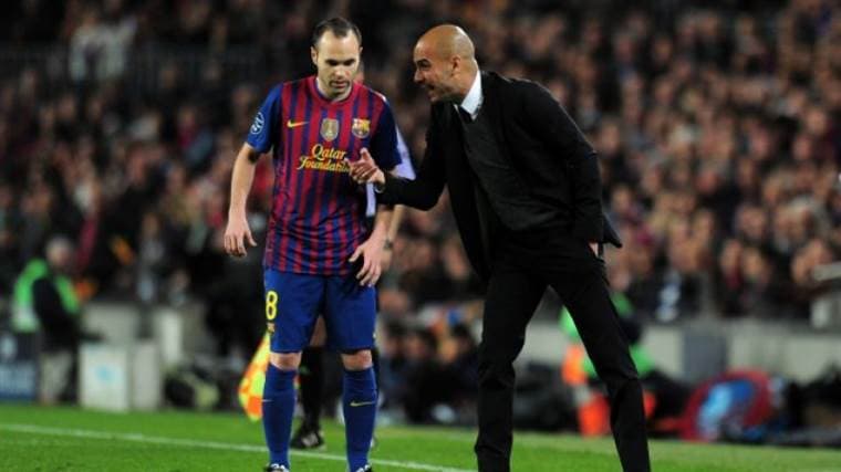 Pep Guardiola y Andrés Iniesta durante la época más gloriosa del Barcelona.