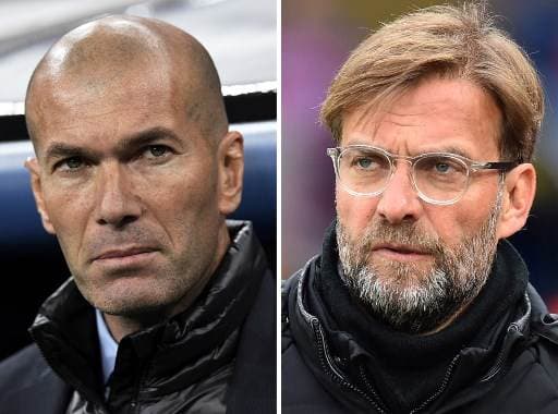 Zinedine Zidane vs Jürgen Klopp.|AFP