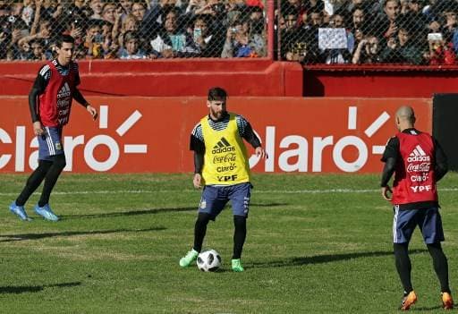 Lionel Messi durante un entrenamiento de Argentina.|AFP