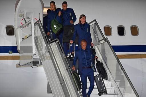 Llegada de la selección de Brasil.|AFP