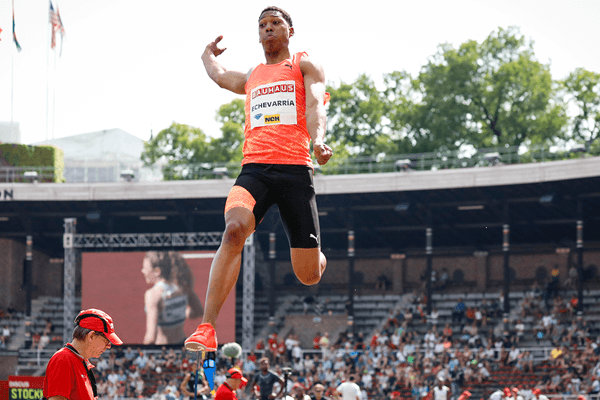 El saltador de longitud cubano Juan Miguel Echevarría. 