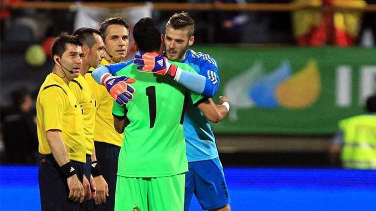 Los porteros Keylor Navas y David De Gea. 