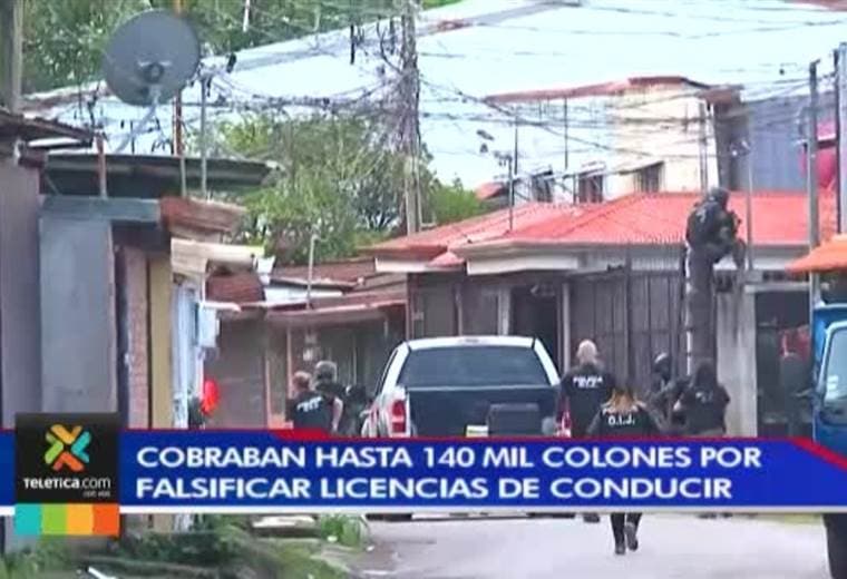 Banda detenida este lunes cobraba hasta ₡140.000 por falsificar licencias de conducir