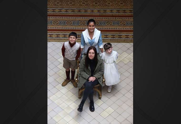 Pamela durante el rodaje de la película