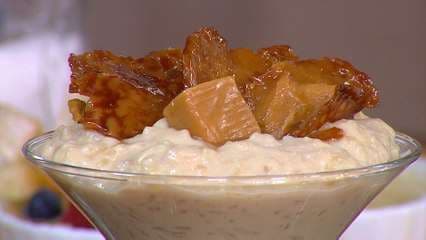 Receta: arroz con leche de frutos rojos, naranja y caramelo