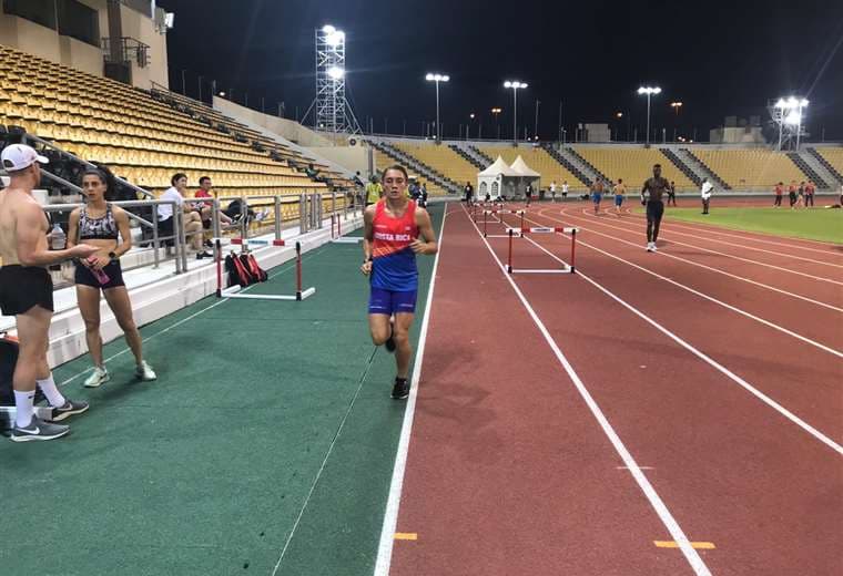 Andrea Vargas en su entrenamiento en Doha | Prensa CON