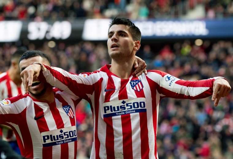 Álvaro Morata celebra su gol con el Atlético de Madrid | AFP
