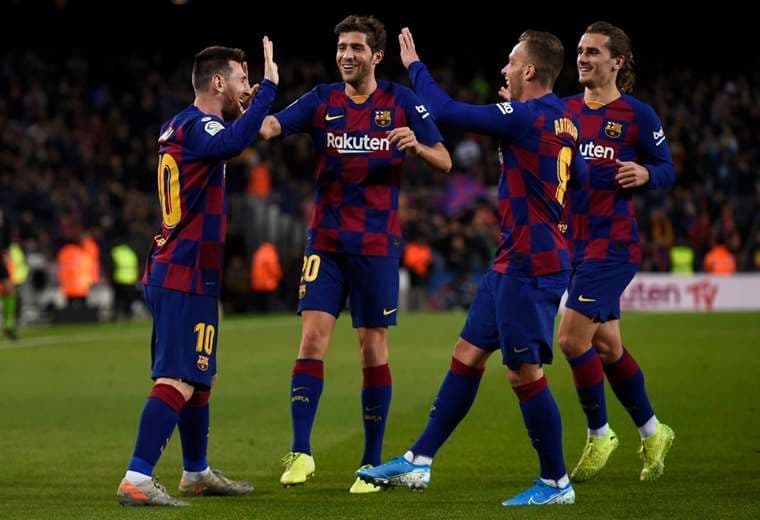 Lionel Messi celebra su gol con el FC Barcelona | AFP