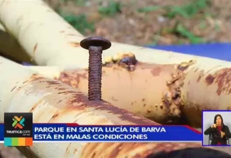 Parque recreativo en Barva de Heredia está en muy malas condiciones.
