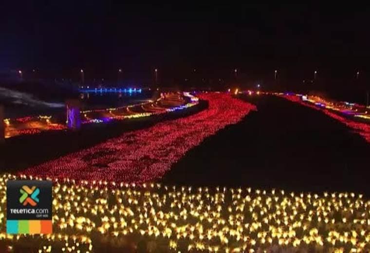 Con un espectáculo de luces celebraron el Festival de Faroles en China