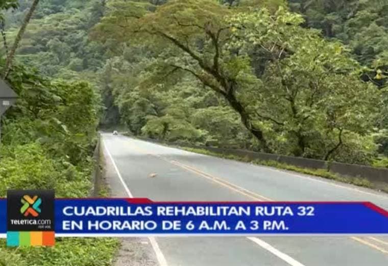 Ruta 32 que comunica a San José y Limón se encuentra bajo trabajos de rehabilitación