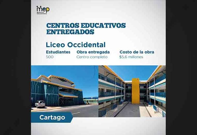 MEP entregó cinco nuevos centros educativos en los últimos dos meses