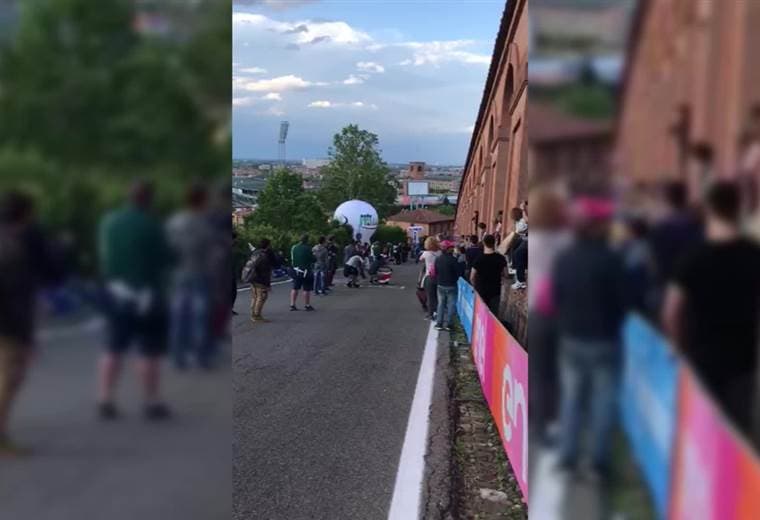 Andrey Amador es alentado por ticos en el Giro Italia