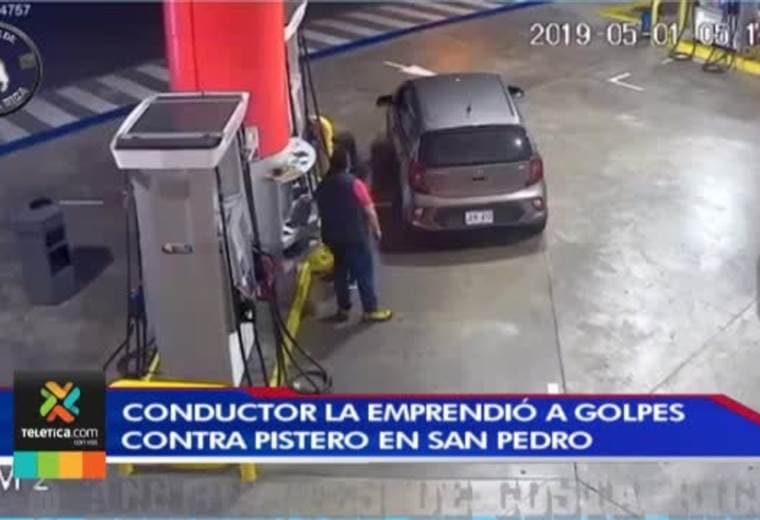 Video muestra cómo un conductor la emprende a golpes contra un pistero en San Pedro de Montes de Oca