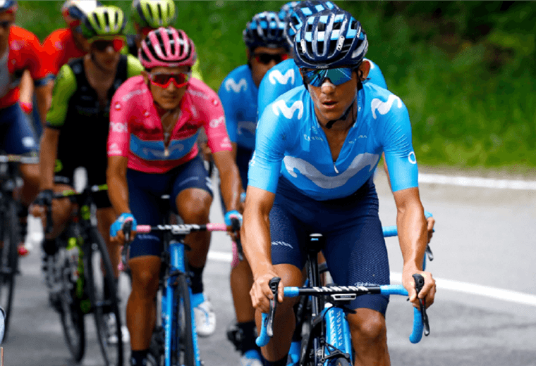 Andrey Amador acompaña a su compañero Carapaz en el Giro de Italia | MOVISTAR TEAM