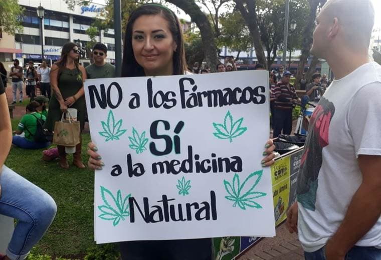 Marcha sobre la concientización del cannabis medicinal se efectuó este sábado en el Parque Morazán