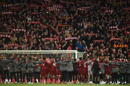 Jugadores del Liverpool agradecen a la afición su apoyo en las semifinales | AFP