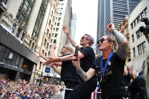Las campeonas del mundo tuvieron un desfile por Nueva York | AFP
