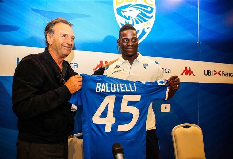 Mario Balotelli a su llegada al Brescia 
