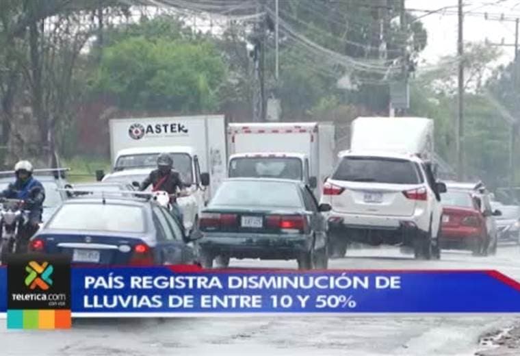 Lluvias disminuyeron entre un 10 y un 50% respecto a lo esperado, según el IMN