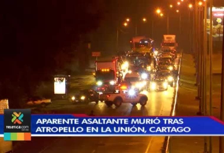Hombre muere tras ser atropellado por un vehículo luego de asaltar a peatón en Cartago