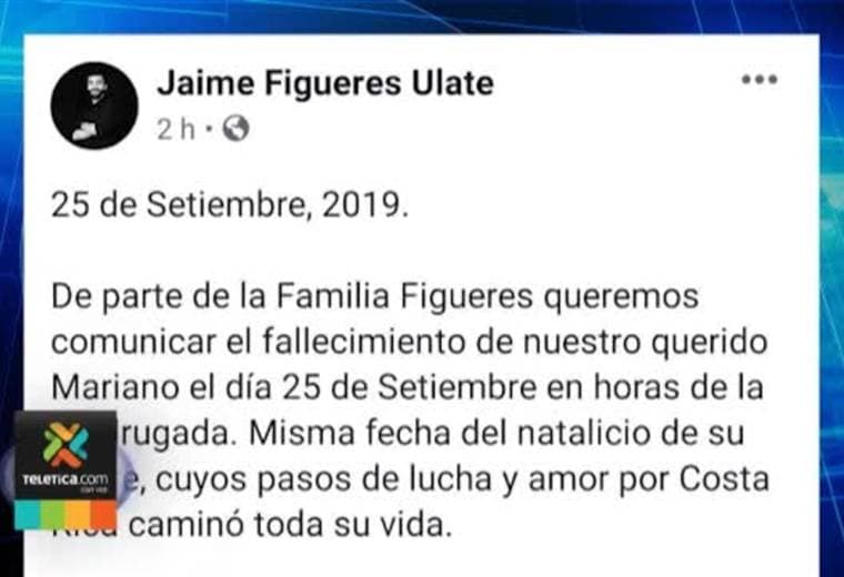 Figuras políticas recuerdan a Mariano Figueres tras su muerte