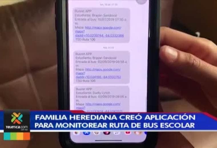 Familia herediana creó aplicación para monitorear ruta de bus escolar