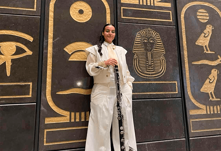 Clarinetista tica brillará en inauguración del Gran Museo de Egipto