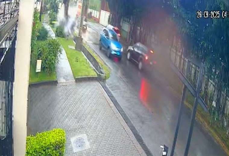 Video capta momento en que chofer baleado se estrella contra árbol en Escazú