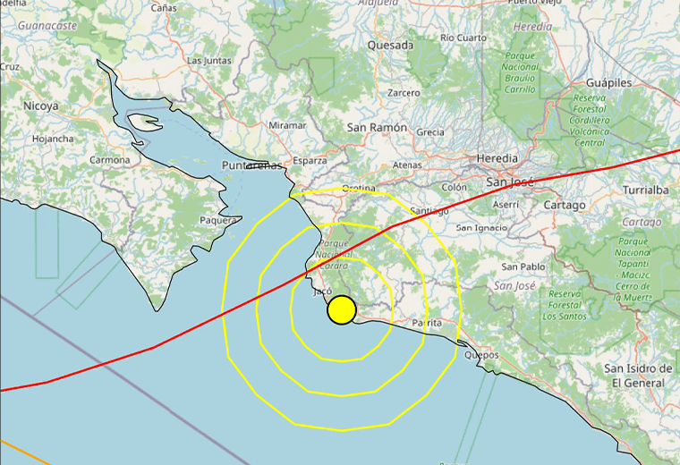 Otro temblor sacude el Pacífico Central
