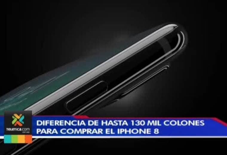 Diferencia de hasta ₡130.000 para comprar el iPhone 8 en el país